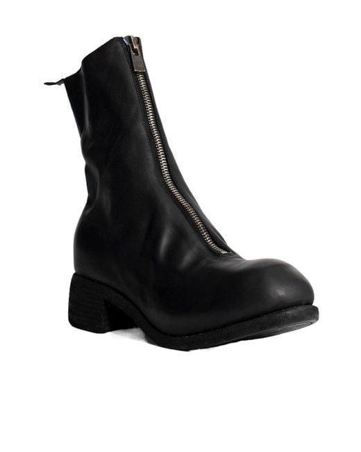 Guidi Black Zippered Leather Boots