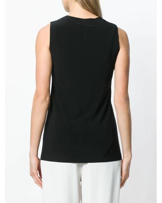 Norma Kamali Black Crewneck Sleeveless Tank Top
