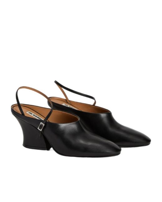 Jil Sander Black Slingback Heeled Sandals