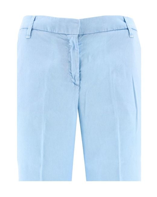Jacob Cohen Blue Pressed-Crease Straight-Leg Trousers