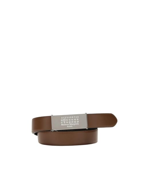 Maison Margiela White Numbers Buckled Belt for men