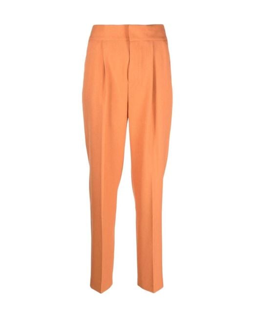 Rodebjer Orange Pleated Zipper Casual Pants