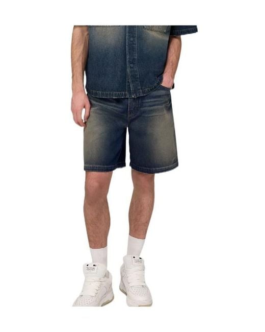 Amiri Blue Drawstring Denim Shorts for men