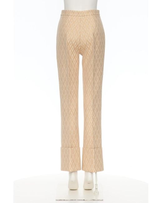 Valentino Natural Toute La V Lurex Jacquard Trousers