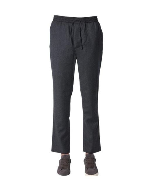 AMI Black Ami Drawstring Cropped Pants for men