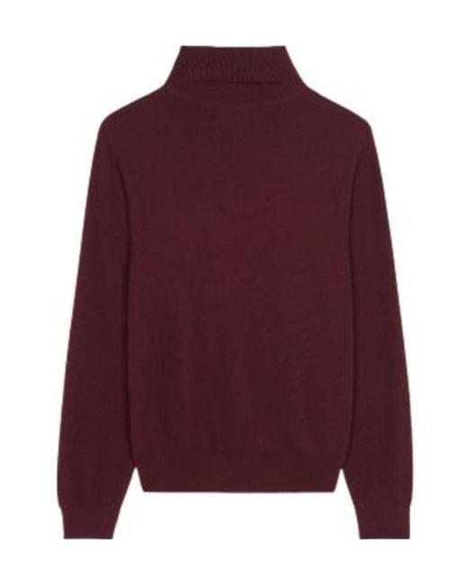 Maison Kitsuné Red High-Neck Logo Long-Sleeved Sweater for men