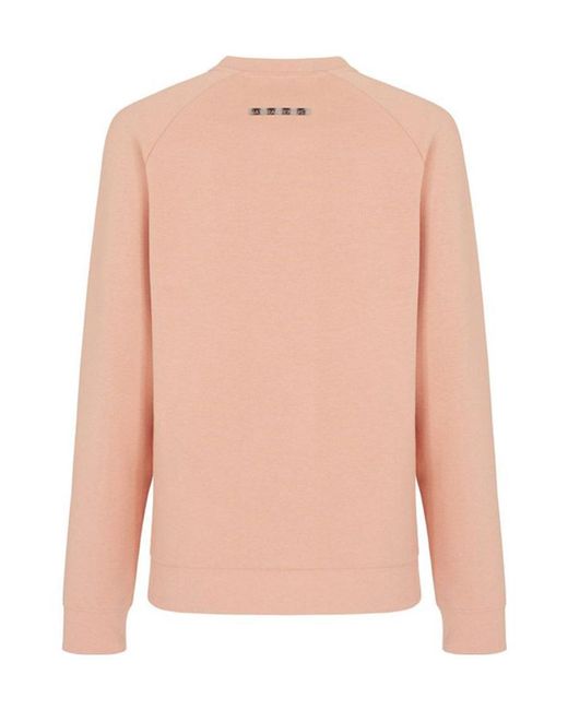 EA7 Pink Logo Printed Round Neck Sweater for men