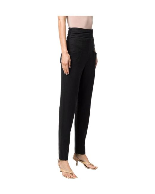 Isabel Marant Black High-Waisted Tapered Trousers