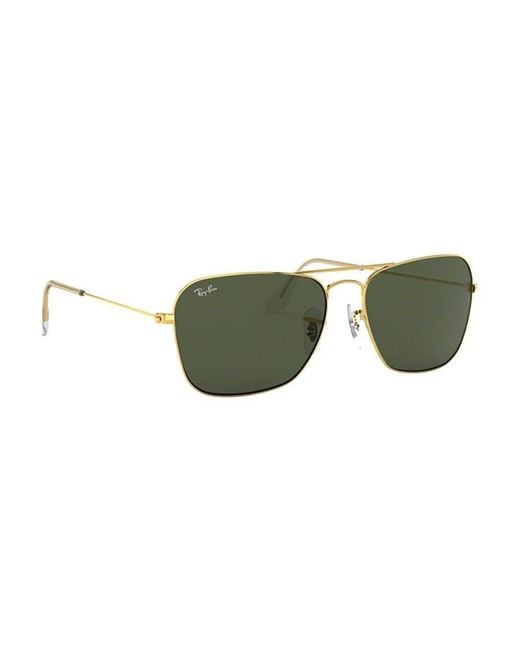 Ray-Ban Green Caravan Square Frame Sunglasses for men
