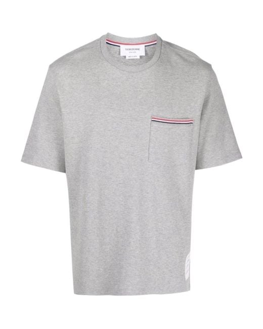 Thom Browne Gray Crewneck Short-Sleeved T-Shirt for men