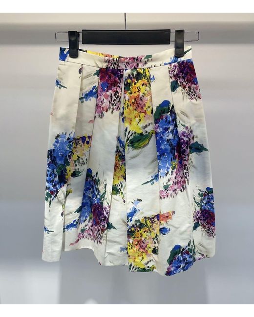 Max Mara White Pattern Skirt