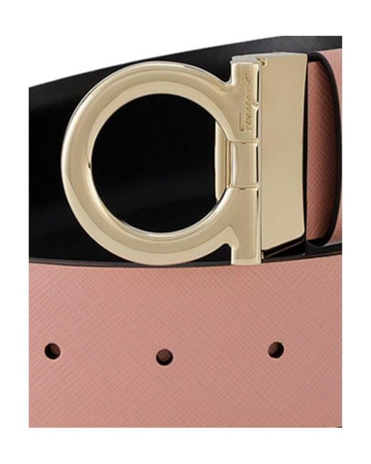 Ferragamo Pink Logo Belt