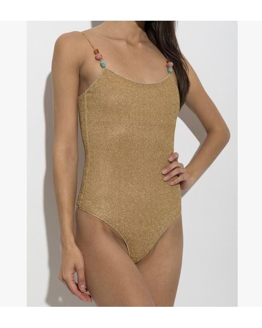 Oseree Natural Halter One-Piece Swimsuit