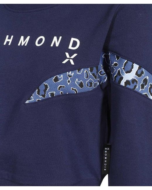 John Richmond Blue Long-Sleeved Sweater