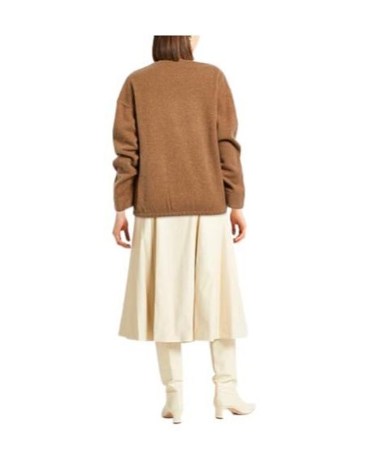 Max Mara Brown Solid Fleece Top