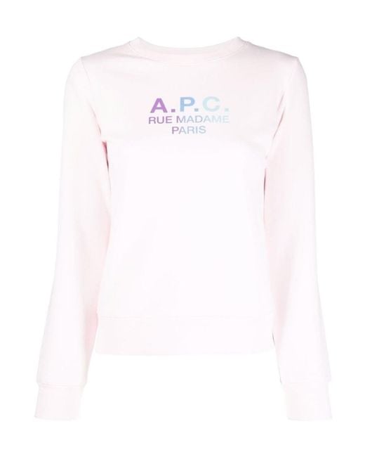 A.P.C. White Rue Madame Paris Cotton Sweatshirt