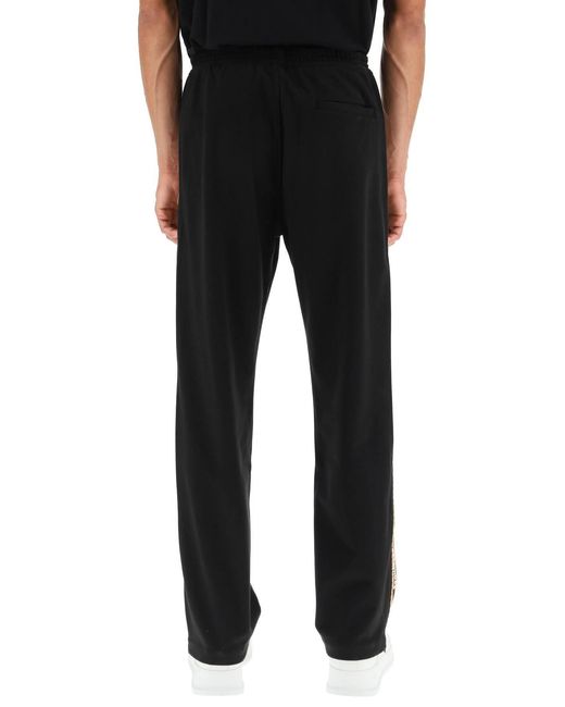 DSquared² Black Logo-Tape Elasticated Waist Track Pants for men