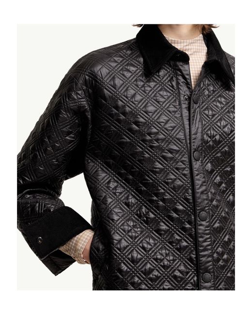 Moncler Gray Corduroy-Trimmed Padded Shirt Jacket