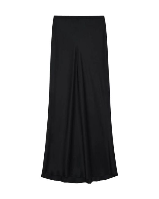 Anine Bing Black Bar Silk Maxi Skirt