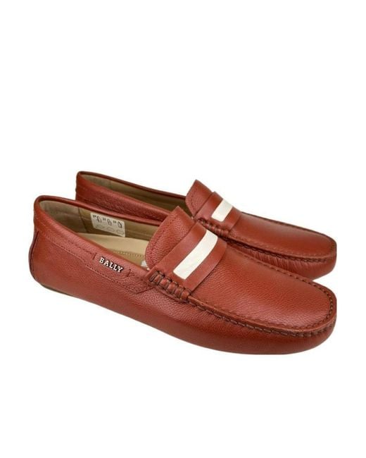 Bally Brown Logo Business Casual Shoes for men
