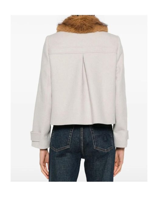 Ba&sh Natural Terry Button-Fastening Coat