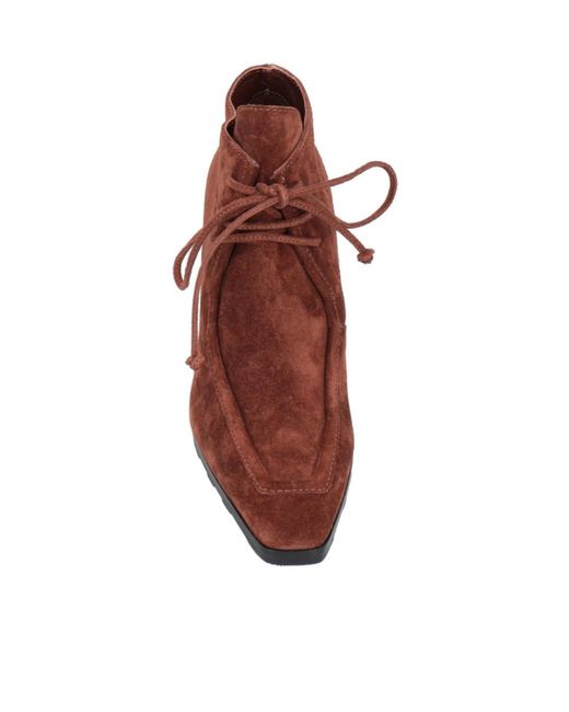 Burberry Brown Simple Laced Ankle Boots