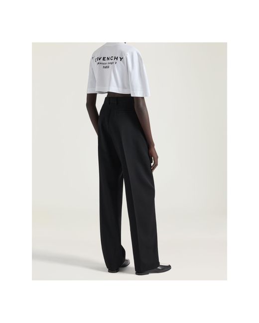Givenchy White Logo Printed Cropped T-Shirt