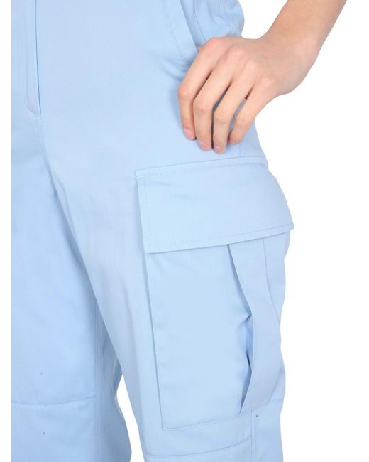 MSGM Blue Pocket Detail Cargo Pants