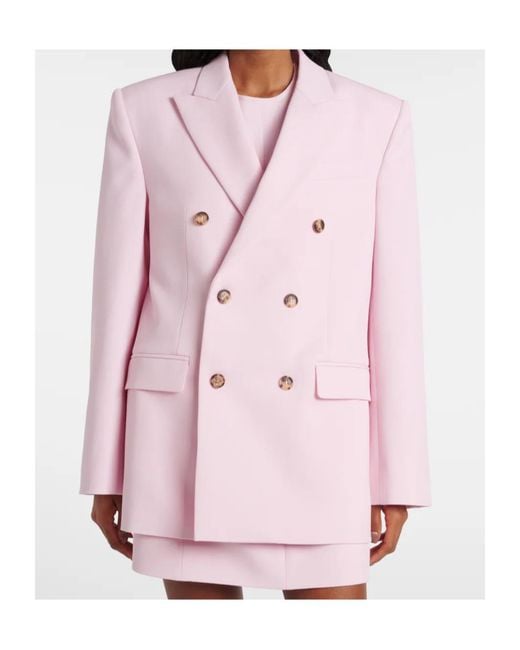 Wardrobe NYC Pink Double-Breasted Suit Jacket