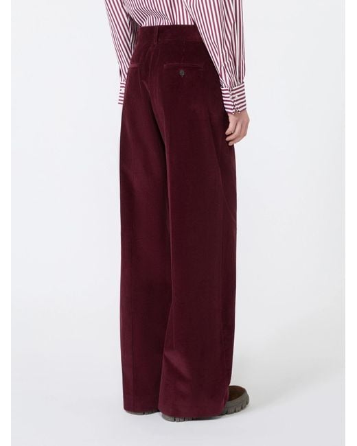 Weekend by Maxmara Red Cotton Velvet Trousers