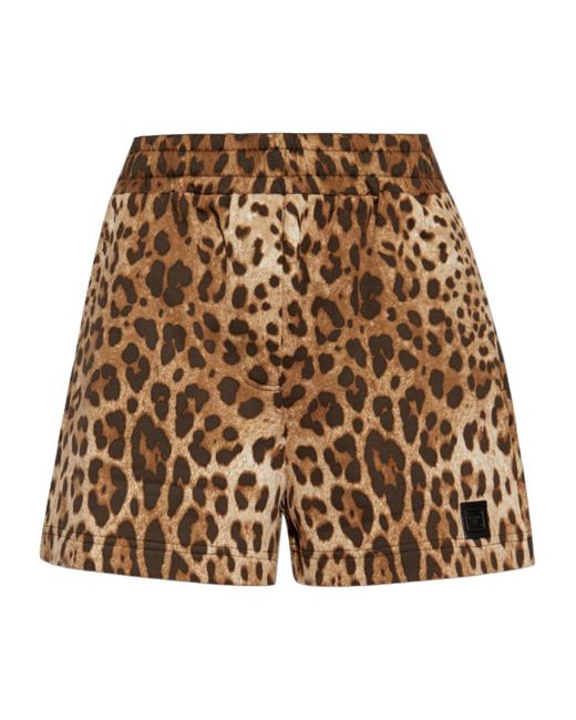 Dolce & Gabbana Brown Leopard Printed Shorts