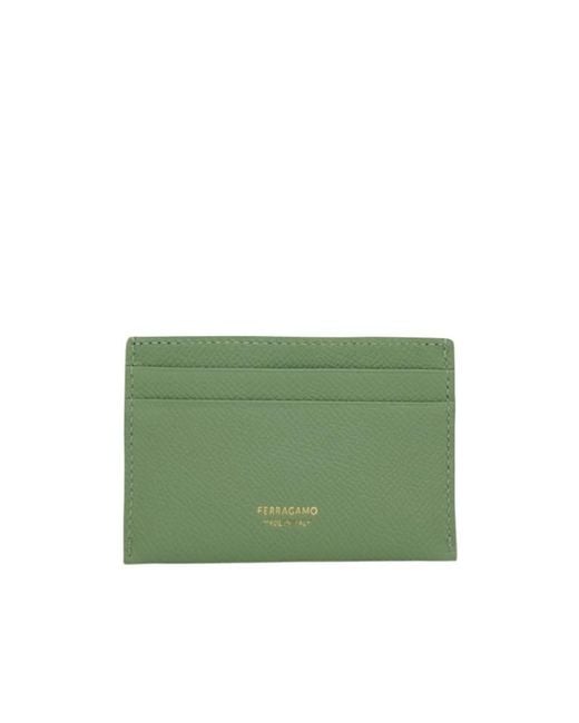 Ferragamo Green Gancini Credit Card Holder