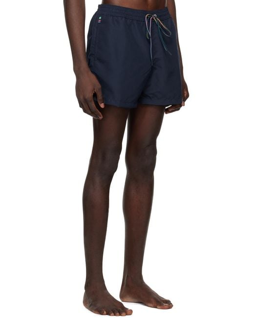 Paul Smith Blue Zebra-Patch Swim Shorts for men