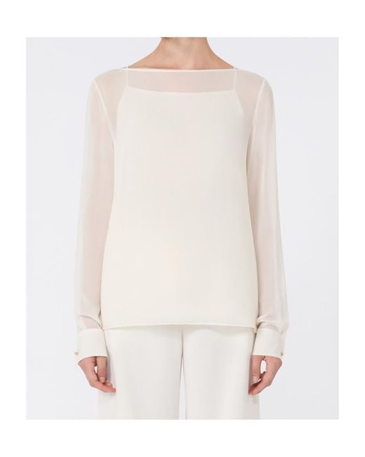 Max Mara White Studio Long-Sleeved Blouse