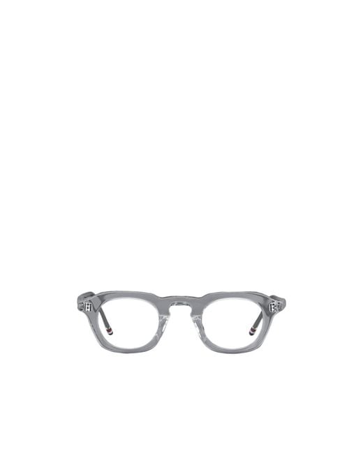 Thom Browne White Eyewear Round-Frame Glasses