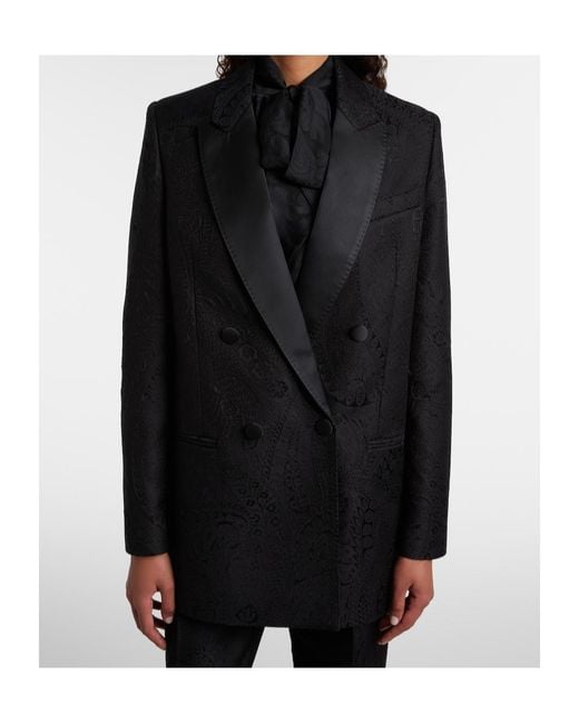Etro Blue Double-Breasted Blazer