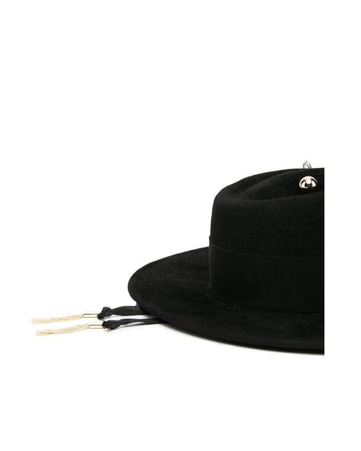 Ruslan Baginskiy Black Chain Felt Hat