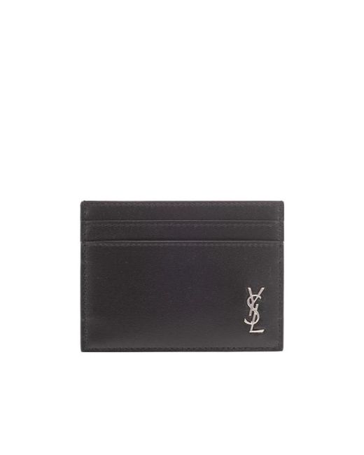 Saint Laurent Black Tiny Monogram Card Case for men