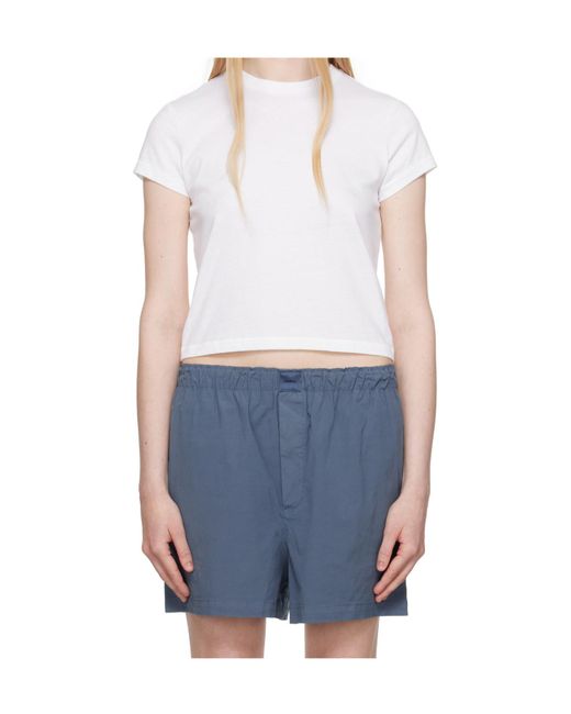 Skims Blue Round Neck Short Sleeve T-Shirt