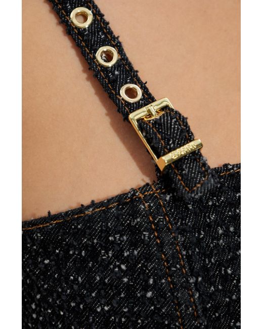 Ganni Black Strappy Top