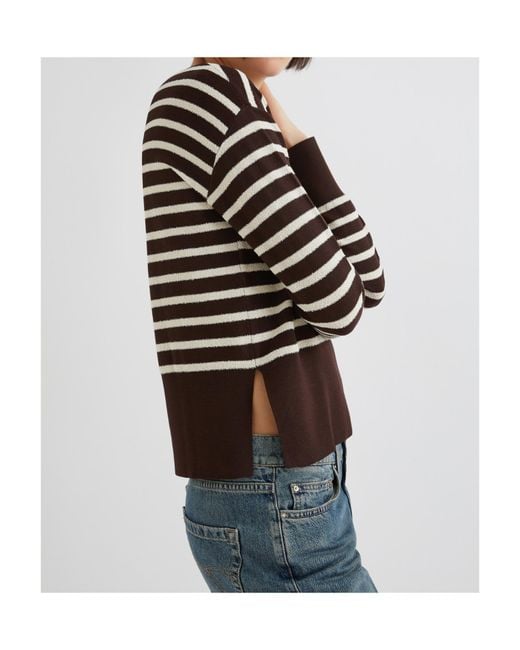 Marella Black Striped Bouclé Sweater