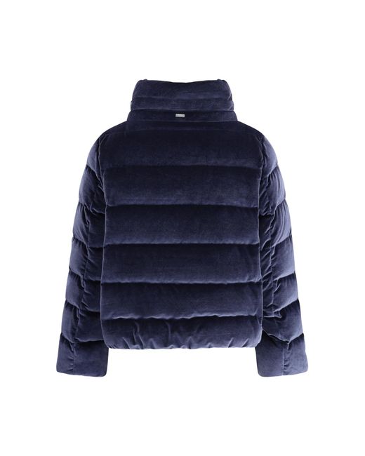 Herno Blue Chenille Effect Padded Jacket
