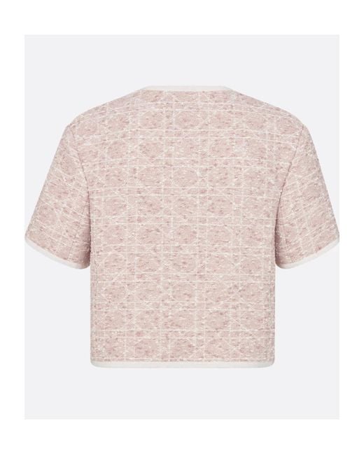 Dior Christian Button-Up Short-Sleeved Jacket in Pink | Lyst