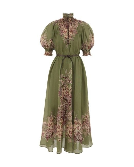 Zimmermann Green Ottie Swing Maxi Dress