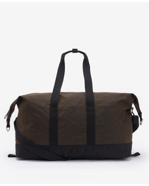 Barbour Black Field Waxed Holdall for men