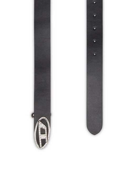 DIESEL White B-1Dr-Layer Embellished Belt