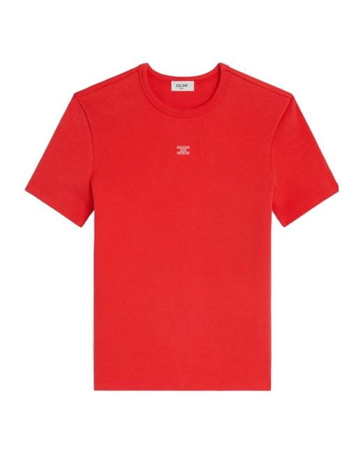 Céline Red Triomphe T-Shirt