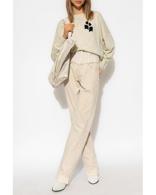Isabel Marant Natural Round Neck Long-Sleeved Sweater