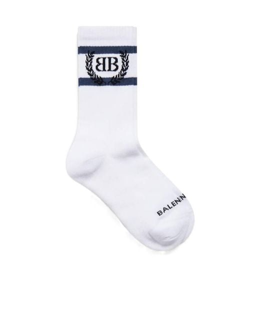 Balenciaga White Laurel Classic Socks for men