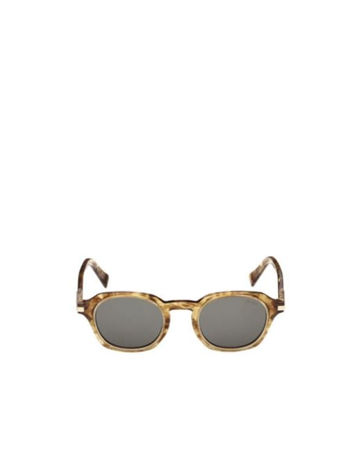 Zegna Metallic Geometric Frame Sunglasses for men